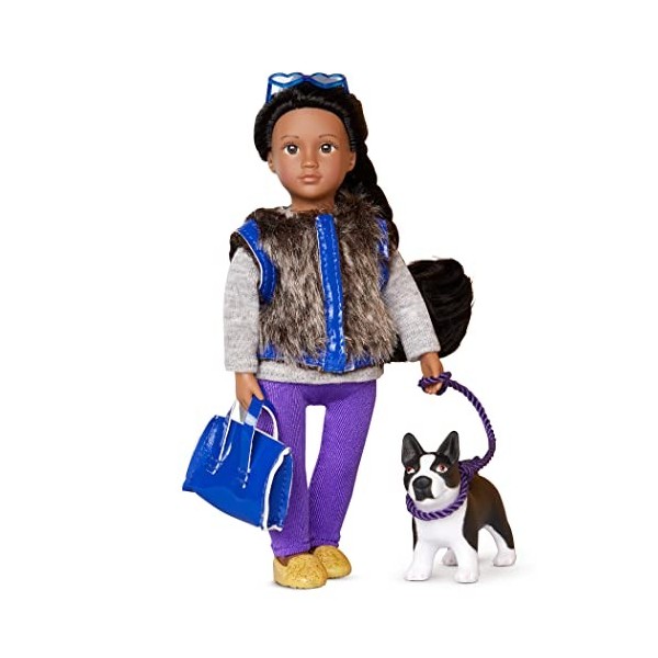 Lori – Mini Doll & Toy Dog – 6-inch Doll & Boston Terrier Pup – Play Set with Outfit, Animal & Accessories – Playset for Kids