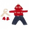GIVBRO Vêtements de poupée chandail jeans pour poupées américaines de 45,7 cm habillé, écharpe, gants de Noël, vêtements déco