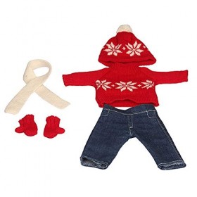 GIVBRO Vêtements de poupée chandail jeans pour poupées américaines de 45,7 cm habillé, écharpe, gants de Noël, vêtements déco