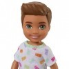 Barbie Chelsea Boy Doll Brunette Colorful Printed T-Shirt, Blue Shorts & White Shoes, Toy for Kids Ages 3 Years Old & Up