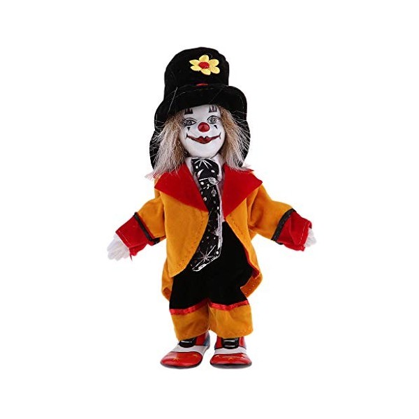 F Fityle 18cm Poupée en Porcelaine Clown Drôle Statue Décoration Halloween Jouet pour Enfant 2
