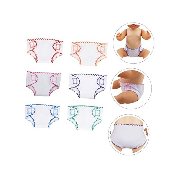 ibasenice Bébé Poupée Accessoires Poupées Vêtements 6 Pièces Couches Lavables pour Enfants Bébé Poupée Sac À Langer Ensemble 