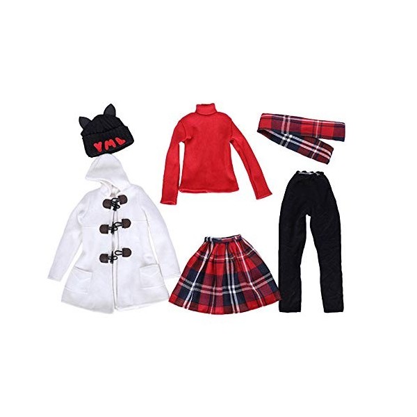 Jilibaba Ensemble de vêtements de poupée décontractés, accessoires de costume, cadeau pour enfants, jouet pour poupée BJD de 