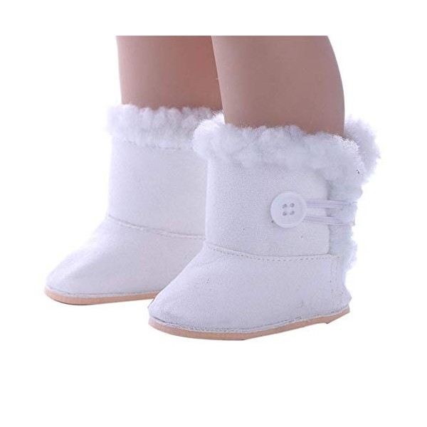 Aeromdale Chaussures de poupée Bottes Chaussures en coton pour poupée américaine de 18 pouces filles 43cm Cadeau de poupée - 