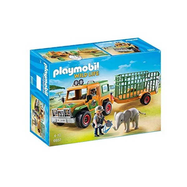 Playmobil 6937 Véhicule avec éléphanteau et soigneurs