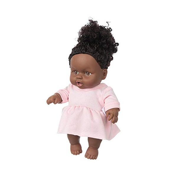 Uteruik Poupée noire de 20,3 cm - Poupée de bébé africaine américaine avec robe - Vêtements pour enfants - Cadeau danniversa