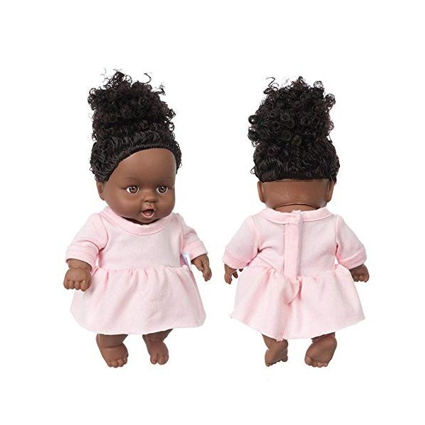 Uteruik Poupée noire de 20,3 cm - Poupée de bébé africaine américaine avec robe - Vêtements pour enfants - Cadeau danniversa
