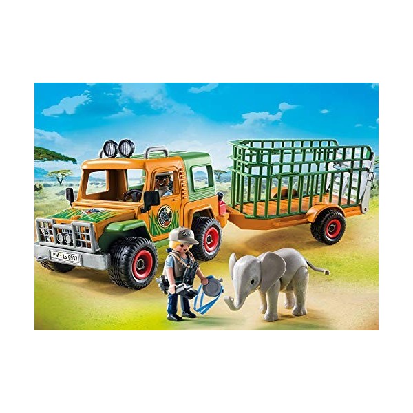 Playmobil 6937 Véhicule avec éléphanteau et soigneurs