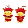 Toyvian 2 Pièces Mascotte De LAnnée du Bœuf Mascotte De LAnnée du Bœuf Pendentif De Vache Année du Bœuf Poupée De Mascotte 