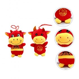Toyvian 2 Pièces Mascotte De LAnnée du Bœuf Mascotte De LAnnée du Bœuf Pendentif De Vache Année du Bœuf Poupée De Mascotte 