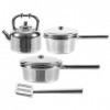 ibasenice 1 Ensemble Daccessoires de Cuisine de Maison de Poupée Casseroles Et Poêles en Métal Miniatures Mini Maison de Pou