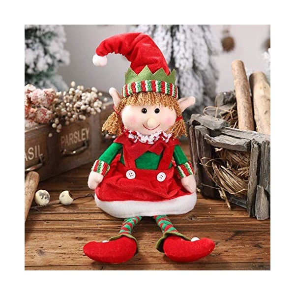 zingking Poupée elfe de Noël, jouet pour garçons et filles, ornements de maison, anniversaire, vacances, décoration de Noël p