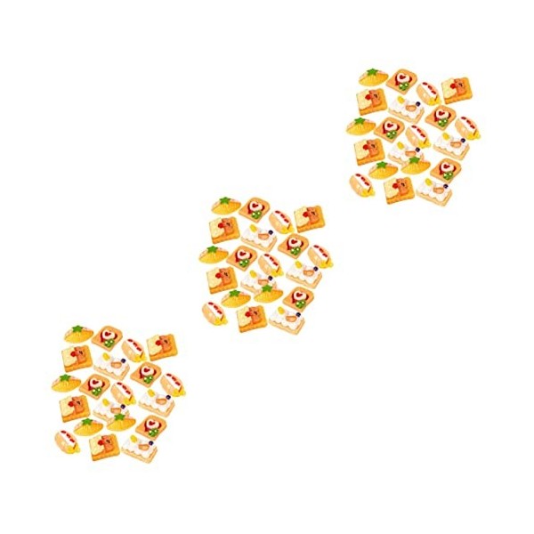 ibasenice 40 Pièces Simulant Manger du Pain Mini Maison De Poupée Mini Accessoires Décor À La Main Mini Charmes Alimentaires 