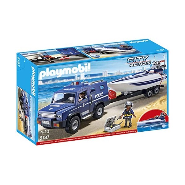 Playmobil - 5187 - Figurine - Fourgon Et Vedette De Police