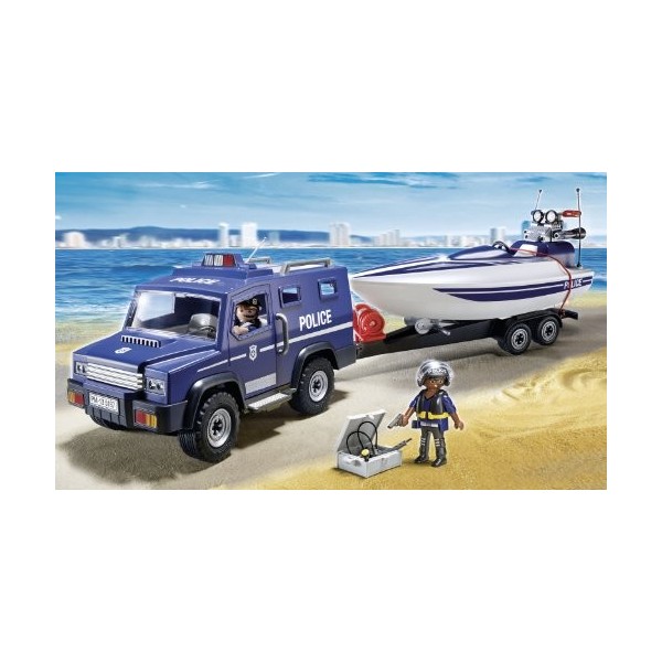 Playmobil - 5187 - Figurine - Fourgon Et Vedette De Police