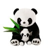 Rongchuang Animaux en Peluche Panda en Peluche avec BéBé Panda, BéBé Panda GéAnt Doux Bambou Mignon Oreiller CâLin Coussin Po