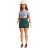 Barbie Métiers poupée Garde Forrestier avec un chapeau, une chemise en jean et un short vert, jouet pour enfant, GNB31