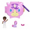 Mattel Polly Pocket Pet Connects - Unicorn Micro Playset - Figurine + Animal + Accessoire