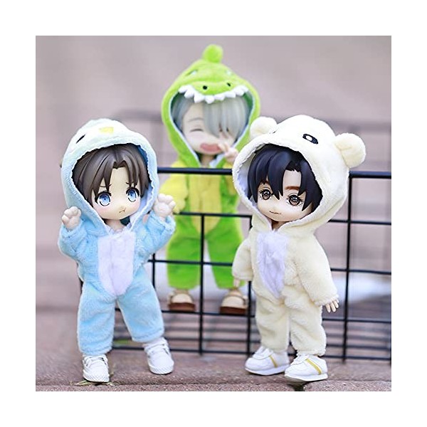 XiDonDon Nouveaux vêtements de poupée Combinaison danimaux Mignons Pyjama à Capuche pour ob11, OB, holala, GSC, 1/12bjd Acce