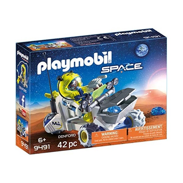 Playmobil - Spationaute avec Véhicule dExploration Spatiale - 9491 10431 18,7 x 14,2 x 4,7 cm Coloré