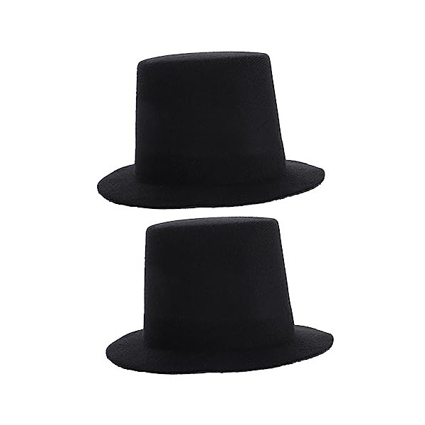 DIKACA 2Pcs Chapeau Noir Casquette De Bonhomme De Neige Noir Coozies Costume Noir Poupée Costume Robe De Poupée Noir Accent D