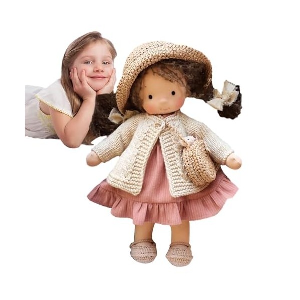 Poupée Faite à la Main, poupée Douce et Mignonne de Bon augure, Jouet en Peluche, Mini poupée de Noël pour Enfant Filles, Cad