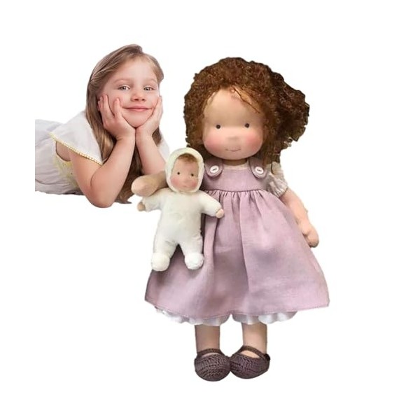 Poupée Faite à la Main, poupée Douce et Mignonne de Bon augure, Jouet en Peluche, Mini poupée de Noël pour Enfant Filles, Cad