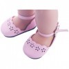 Aeromdale Chaussures de poupée creuses pour poupée américaine de 45,7 cm, cadeaux de poupée de 43 cm – Rose – 1 paire