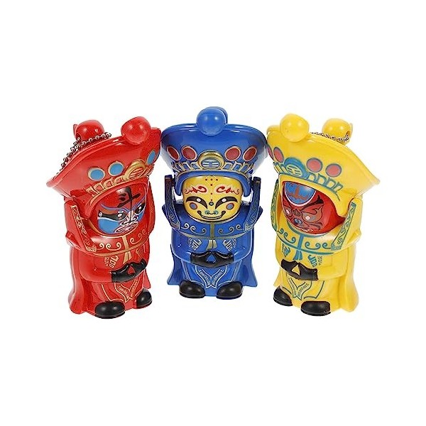 Toyvian 3 Pièces Visage Changeant Poupée Jouet Bébé Poupée en Plastique Opéra Poupée Jouet Sichuan Opéra Visage Poupée Opéra 