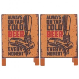 ifundom Panneau De Café Miniature pour Maison De Poupée 2 Pièces Échelle 1:12 Chevalet en Bois Panneaux De Messages Accessoir