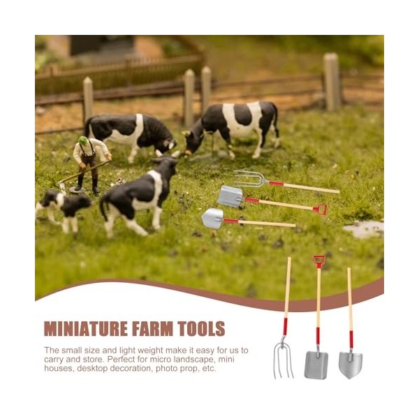 ibasenice 1:12 Outils De Jardinage Miniatures 3 Pièces Pelle Miniature Et Râteau Outils De Ferme Outils De Jardin De Maison D