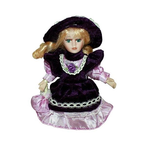 perfk Jouet de Poupées en Porcelaine de Style Vintage de 20 Cm pour Décor Daffichage , Violet