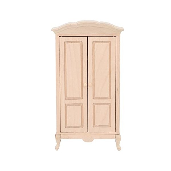 Srliya 1: 12 Accessoires de Meubles de Maison de Poupée Armoire à Double Porte Maison de Poupée Mini Armoire Maison de Poupée