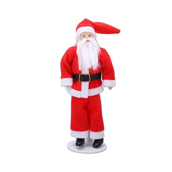 1:12 Dollhouse Santa Claus Doll Céramique Rotative Mini Dollhouse Père Noël Figure avec Base De Support pour Dollhouse Décora