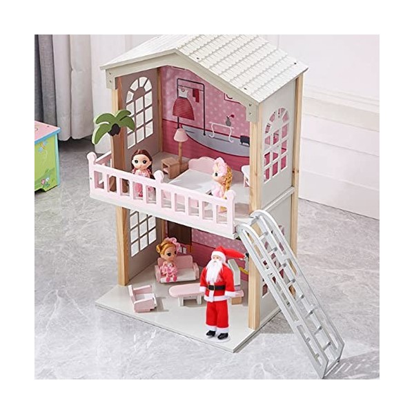 1:12 Dollhouse Santa Claus Doll Céramique Rotative Mini Dollhouse Père Noël Figure avec Base De Support pour Dollhouse Décora