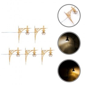 Didiseaon 5 Pièces Maison De Poupée LED Appliques Murales Miniature 1: 87 Applique Lumière Lampes De Jardin Modèles Vintage L