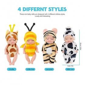 Fiotha Poupee Bebe, Poupee, Poupée Bébé Reborn Realiste Poupee 4 Set Vêtements De Poupée Vêtements Accessoires, Matériau en P