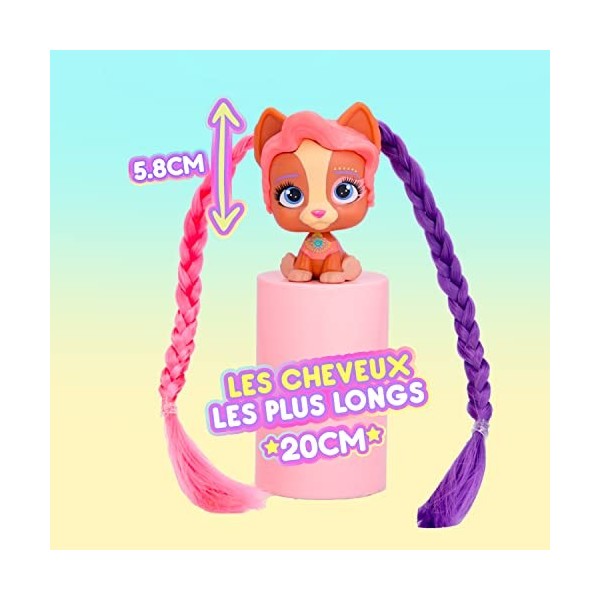 VIP PETS Mini Fans Glam Gems S4, Poupée à Coiffer Petite Chienne Surprise à Collectionner avec un Look Brillant et des Cheveu