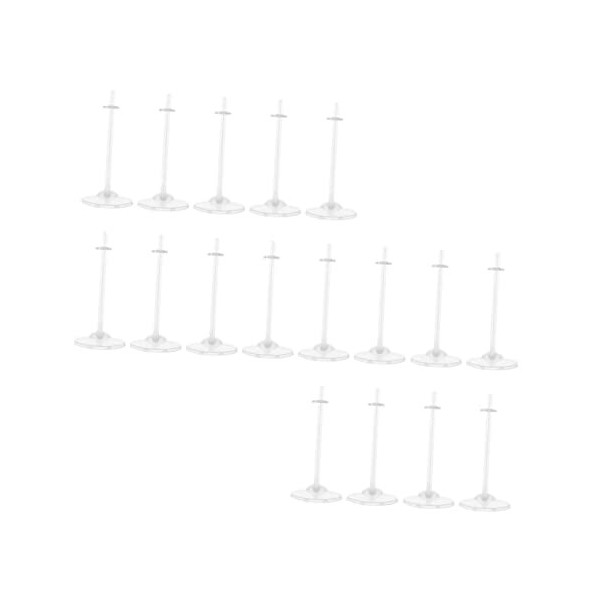 Toyvian 16 Pièces Poupée Debout Stand en Plastique Vitrine Mini Jouets en Plastique Playes Chiffres Titulaire Poupée Présento