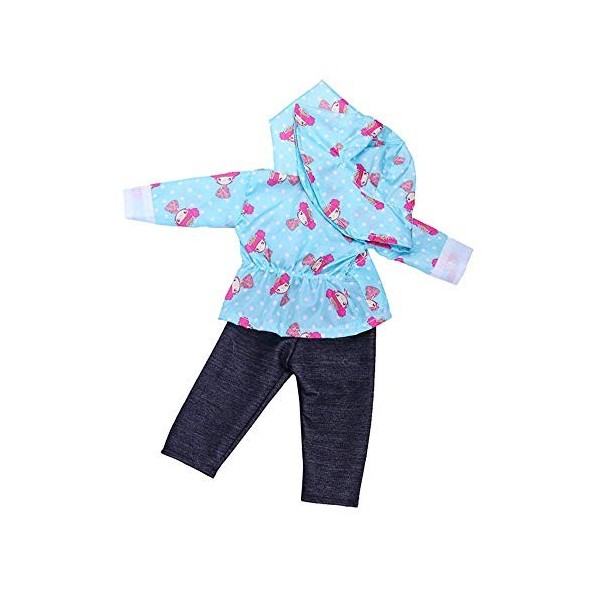 Uteruik Vêtement de pluie pour poupée American Girl 46 cm - Tenue décontractée - Manteau et pantalon chapeau - Accessoire de 