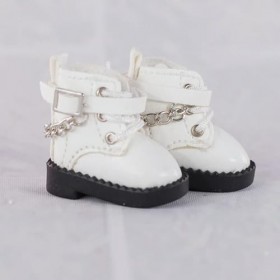 EGLUCK Bottes Hautes en Cuir Noir, Chaussures de poupées, Accessoires de poupée