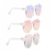 ibasenice 3 Pièces 6 Points Poupée Lunettes Lunettes De Soleil Claires en Plastique Bébé Poupée Lunettes en Plastique Transpa