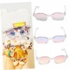 ibasenice 3 Pièces 6 Points Poupée Lunettes Lunettes De Soleil Claires en Plastique Bébé Poupée Lunettes en Plastique Transpa