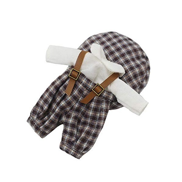 Jilibaba Vêtements de poupée Plaid Costume Accessoires Cadeau Enfants Jouet pour OB 11 Obitsu11 1/12 Poupée BJD 3 Pièces Styl