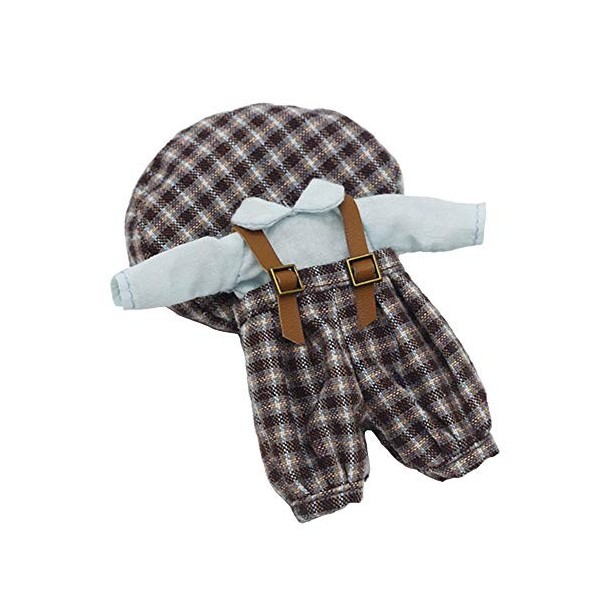 Jilibaba Vêtements de poupée Plaid Costume Accessoires Cadeau Enfants Jouet pour OB 11 Obitsu11 1/12 Poupée BJD 3 Pièces Styl