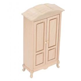 FOLOSAFENAR Armoire de Poupée, Belle Armoire Miniature à Double Porte à léchelle 1:12, Parfaitement Adaptée à la Maison de P