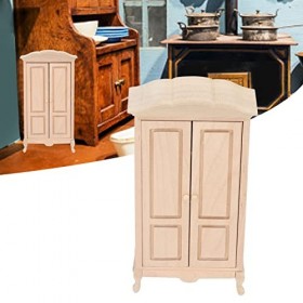 Jopwkuin Armoire de Poupée, Armoire Miniature de Maison de Poupée à L’échelle 1:12. Excellente Finition pour Meubles de Maiso