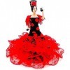 Folk Artesanía Poupée Andalouse Flamenco 19 cm Robe à Pois avec Queue dansante NR