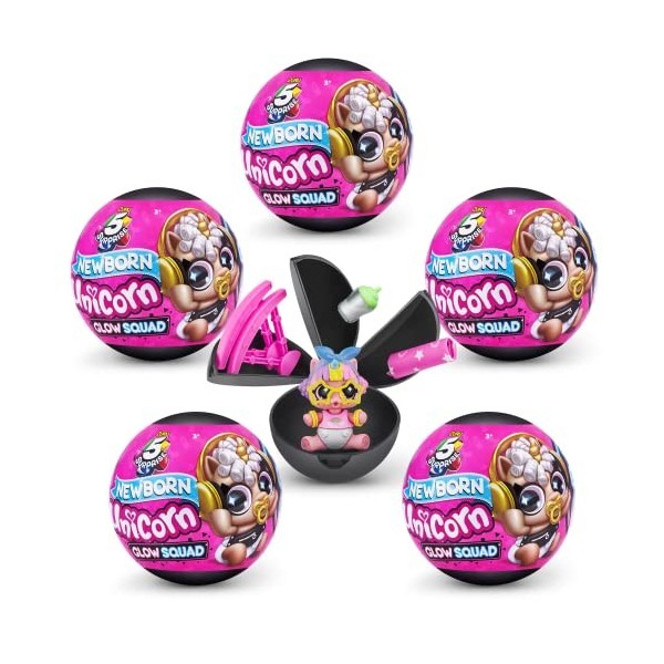 5 SURPRISE Serie 6 Newborn Unicorn Glow Squad Pack de 2 Capsule Mystère à Collectionner, 77326, 2 Pack