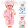 Wedhapy Accessoires De Poupée De Bébé 18 Pouces Vêtements De Poupée 3 Pièces Dessin Animé Mignon Imprimé Pointillé Bébé Poupé